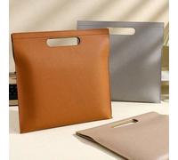 1 pièce Sac à documents format A4 motif litchi imperméable et résistant aux déchirures, porte-documents noir, chemise de classement, organisateur de papeterie, pochette pour le travail de bureau, les