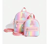 1 pièce Sac à dos classique mignon pour filles avec impression des lettres A-Z, sac à bandoulière, portefeuille en forme de cœur, design à sangles réglables. Cadeau idéal pour la Saint-Valentin, convi