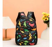 1 pièce Sac à dos mignon en nylon avec fermeture à glissière, motif de dinosaure à la mode. Convient pour une utilisation quotidienne à la maternelle. Emplacement du motif imprimé au hasard. Taille Un