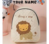 1 pièce Sac à dos personnalisé pour enfants/jeunes avec motif de petit lion, idéal pour personnaliser votre design unique. Cadeau parfait pour imprimer votre propre nom ou offrir à des frères/sœurs ou