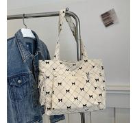 1 pièce Sac à épaule à imprimé nœud color block, minimaliste et léger, design à plusieurs poches, peut être utilisé comme sac à épaule, sac à dos, sac d'école, grande capacité avec compartiment pour o