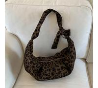 1 pièce Sac à épaule imprimé léopard, sac à main crescent de grande capacité à la mode, convient pour les femmes adultes, tenues de mode et courses en extérieur Motif texturéPolyuréthane
