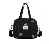 1 pièce Sac à main à l'épaule décoré d'un ours brodé à la mode, sac de transport pour maman, petite capacité, soins de maternité et de bébé, sac de voyage Taille UniqueAnimal,Lettres,Unicolore,RayéPol