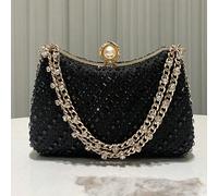 1 pièce Sac à main de soirée élégant et glamour avec strass noir brillant, sac à main pour soirée, convient pour les événements formels, les cocktails, les mariages, les galas et les réunions pour dam
