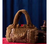 1 pièce Sac à main officiel du Livre des Monstres de la série Harry Potter, en peluche mignonne et créative, cadeau d'anniversaire Cartoon,Lettres,RayéÉtoffe