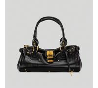 1 pièce Sac à main vintage délavé avec rivets, style médiéval de Boston et Paris punk, sac fourre-tout minimaliste, 1 pièce Sac à main noir moyen, sac multifonction pour le travail et les déplacements