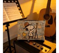 1 pièce Sac à maquillage porte-monnaie Snoopy graffiti doré, avec une technologie d'impression graffiti pleine image vibrante, parfait pour une utilisation comme sac de rangement de beauté. Il peut ég