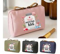 1 pièce Sac à pilules portable, boîte à pilules compacte et trousse de premiers soins, sac cosmétique thématique imprimé avec "My Pill Bag" et motif de pilule, pratique pour les voyages, convient pour