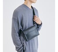 1 pièce Sac bandoulière mode noir à rabat, sac messager, sac pour les déplacements professionnels, sortie, anti-vol, imperméable. Cadeau en PU, décontracté d', minimaliste, essentiels des vacances, ca