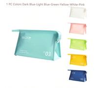 1 pièce Sac cosmétique de voyage de mode portable, imperméable, en PVC, de couleur dopamine unicolore pour l'été, organisateur de cosmétiques bleu foncé,vert,Blanc,rose,jaune,Bleu clairMulticolorePoly
