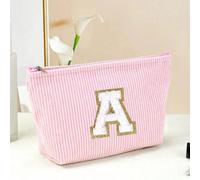 1 pièce Sac cosmétique portable minimaliste à la mode, convient aux femmes/filles pour les voyages, la maison et l'utilisation quotidienne, grande capacité, sac organisateur de cosmétiques avec lettre