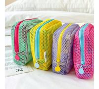1 pièce Sac cosmétique, porte-monnaie et porte-badge en maille de dopamine. Doit être commandé séparément, envoyé au hasard. Sac de rangement portable et respirant pour le maquillage, les rouges à lèv