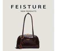 1 pièce Sac de bowling en PU , sac à épaule/sous le bras mode pour femmes (suivez la boutique pour obtenir un pendentif en nœud en cadeau), fermeture éclair, convient aux filles, femmes, étudiantes, j