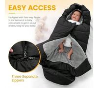 1 pièce Sac de couchage universel pour poussette bébé, chancelière d'hiver coupe-vent et chaude avec capuche, sac de couchage épais et isolé pour poussette bébé, berceau, siège auto Taille UniqueUnico