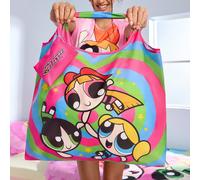 1 pièce Sac de courses pliable en polyester avec imprimé cœur, fleur de cerisier, bulles, renoncule, sac fourre-tout, équipé d'un petit sac de rangement avec une chaîne de perles Taille UniqueCartoon,