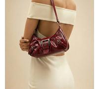 1 pièce Sac de moto doux vintage Milady, avec rivets, boutons-pression, plis, forme nuage, convient pour l'épaule, en bandoulière ou à main, pour le travail, les déplacements, les sorties, les fêtes, 