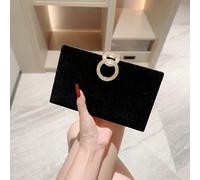 1 pièce Sac de soirée de luxe en velours de forme boîte, avec un bouton décoratif en cristaux scintillants. Convient pour les robes de soirée, les bals, les mariages, les banquets. Parfait pour les so