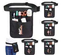 1 pièce Sac de taille pour infirmière, sac médical, or rose, motif lettres A-Z, sac multifonctionnel réglable à plusieurs poches, sac de soins médicaux pour animaux de compagnie, sac de taille d'infir