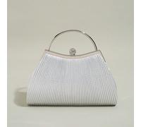 1 pièce Sac du soir plissé élégant pour femmes, Sac à main de soirée avec fermeture éclair, Support en métal brillant pour sac à bandoulière, Sac de soirée parfait pour les fêtes, les mariages et les 