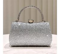 1 pièce Sac embrayage de luxe incrusté de strass argentés, sac à main élégant convenant pour soirée, mariage, gala, festival, célébration UnicoloreAlliage d'aluminium