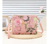 1 pièce Sac enveloppe à broderie florale à motif découpé au hasard, sac à bandoulière mode à jacquard floral brodé de sequins, sac polochon polyvalent et décontracté pour soirée, sangle contrastée rég