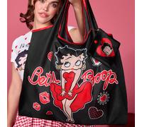 1 pièce Sac fourre-tout pliable mignon avec motif en forme de cœur et de figure en RPET, avec petit sac détachable avec chaîne pouvant être accroché au sac. Idées cadeaux, fête, Saint-Valentin, vacanc