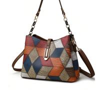 1 Pièce Sac Fourre-tout Vintage Chic Décoré De Blocs De Couleurs, Convient Pour Une Utilisation Quotidienne Des Femmes Comme Sac À Bandoulière MulticolorePolyuréthane