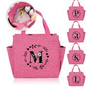 1 pièce Sac isotherme à lunch rose grande capacité. Sac isotherme étanche à fermeture éclair, portable. Boîte à lunch multifonctionnelle pour étudiants, femmes, pique-nique, camping, travail, rentrée 