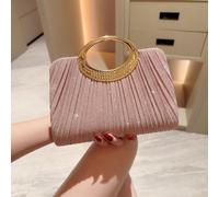 1 pièce Sac Moonlit Eve, nouvelle arrivée printemps/été, sac à main carré rose, design plissé élégant, pochette raffinée brillante pour dames, convient pour les vacances, les fêtes, les mariages, les 