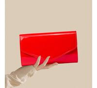 1 pièce Sac pochette à rabat en PU miroir rouge, le corps lisse est la fusion parfaite de l'élégance et de la mode, convient pour le mariage/la fête/le bal/les événements du soir en tant que sac à mai