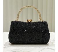 1 pièce Sac pochette de luxe avec strass pailleté noir, sac à main élégant pour soirée, mariage, gala, festival, célébration UnicoloreAlliage d'aluminium