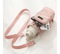 1 pièce Sac pour bouteille d'eau portable, porte-gobelet bandoulière avec sangle réglable, poche multifonctionnelle pour voyager, randonner, faire du vélo avec poche pour téléphone noir,rose,gris,Kaki