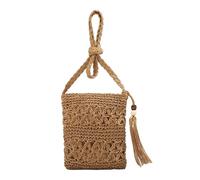 1 Pièce Sac Tissé Creux, Sac À Bandoulière Rétro, Sac À Bandoulière pour Femme, Sac De Plage, Sac De Loisirs en Plein Air, Accessoires Vestimentaires (Marron)