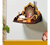 1 pièce Sanctuaire dieu éléphant en bois, convient pour un sanctuaire à la maison et au bureau, temple mural moderne ou sur table, pour mur de maison ou de magasin, étagère flottante Taille Uniquebois