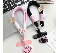1 pièce Sangle de poignet pendentif rotatif mignon chat 3D rose avec double boucle noir,rosePolyamide