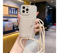 1 pièce Sangle d'épaule/bandoulière en corde de jute de style sac à cartes, 1 pièce Étui de téléphone plat aux bords bruts perforés résistant aux chutes, aux éclaboussures et aux rayures, compatible a