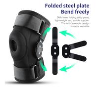 1 pièce Sangles de genou de sport antidérapantes avec support en plaque d'acier, protection en silicone anti-collision pour fitness et course à pied, compression rotulienne AB188-BK