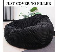 1 pièce (sans rembourrage) Housse de chaise longue en peluche rayée, épaissie. Housse de pouf, housse de canapé-lit moelleux. Cadeau pour anniversaire, remise des diplômes. Housse de canapé, décoratio
