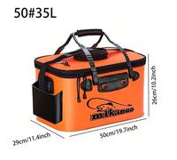 1 pièce Seau de pêche pliable portable en EVA, boîte à poissons vivants, conteneur d'eau de camping, sac de rangement pour équipement de pêche, seau de pêche pliable multifonctionnel (pompe à air non 
