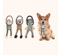 1 Pièce Sélectionnée Au Hasard, Jouet À Mâcher En Peluche Multicolore Pour Chiens, Avec Anneau De Traction, Longues Pattes Et En Forme D'éléphant/singe/lion, Résistant Pour Moudre Les Dents Taille Uni