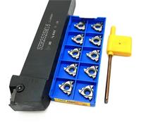1 pièce SER1212H16 SER1616H16 SER2020K16 SER2525M16 porte-outil de tournage for filetage externe + 10 pièces inserts de filetage MMT16ER(16ER AG60 H01,SER2525M16)