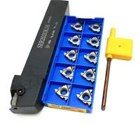 1 pièce SER1212H16 SER1616H16 SER2020K16 SER2525M16 porte-outil de tournage for filetage externe + 10 pièces inserts de filetage MMT16ER(16ER AG60 H01,SER2020K16)