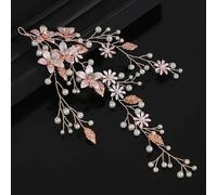 1 pièce Serre-tête en perles de cristal et feuilles de fleurs pour femme, accessoire de coiffure pour mariage, vigne, bijoux, cadeaux