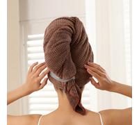 1 pièce Serviette à cheveux à séchage rapide en microfibre pour femmes - Turbans à séchage rapide pour cheveux longs, accessoires de bain, ensemble de serviettes épaisses, cheveux bouclés - Serviettes