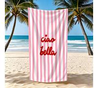 1 pièce Serviette de plage en microfibre imprimée en HD avec slogan italien 70*150,80*160,90*180,1 pièce de 120 cm x 180 cmPolyester