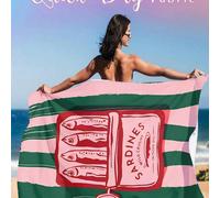 1 pièce Serviette de plage séchage rapide Sardines - Douce, absorbante, légère avec un design amusant de boîte de conserve de sardines. Parfaite pour la natation, le surf, le camping et les essentiels
