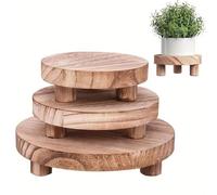 1 pièce/set Plateau rond en bois Plateau multifonctionnel en bois pour bougie Base de plateau à fruits de cuisine Plateau de rangement de salle de bain, Noël grand,taille moyenne,petitUnicolore,Motif 