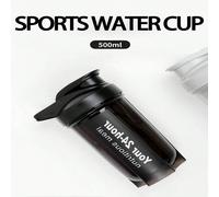 1 pièce, Shaker à protéines noir de 500 ml avec couvercle à vis, balle en acier inoxydable pour remuer, bouilloire shaker, bouteille de mélange, bouteille de shake protéiné, accessoire essentiel pour