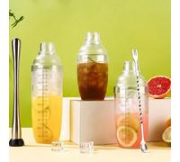 1 pièce Shaker, shaker en plastique, transparent, en plastique, mélangeur de boissons à la main Shaker à thé glacé avec échelles Bouteille de sport, bouteille d'eau pour l'extérieur 500ml,1000ml,700ml