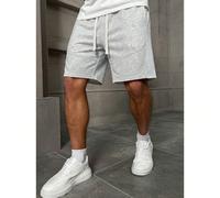 1 pièce Short décontracté gris, interprétant une attitude décontractée avec un design minimaliste. Le tissu en polyester offre une douceur toute la journée, que vous soyez dans la rue avec un look ou